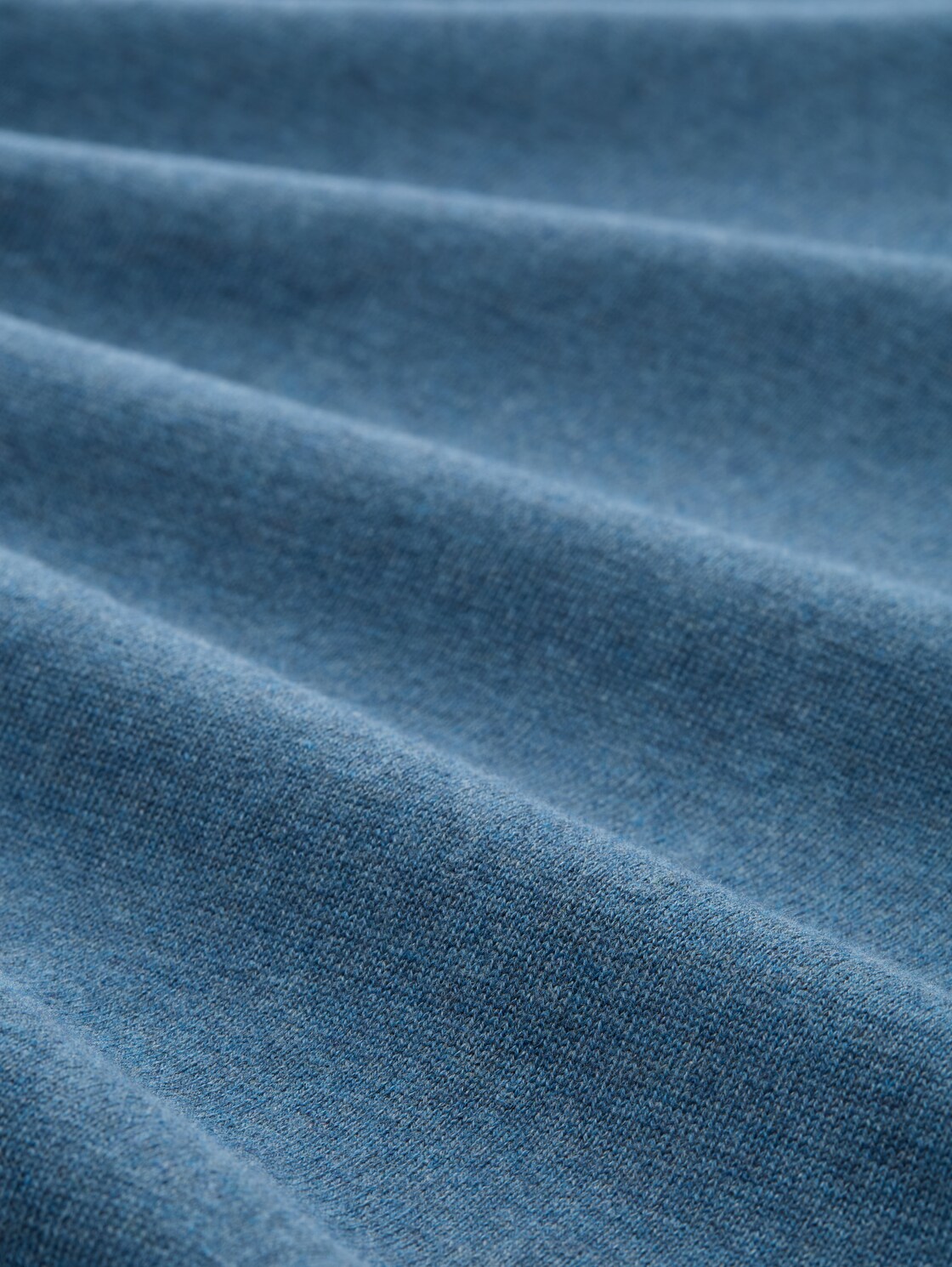 Basic Strickpullover aus Baumwolle - real teal melange - Material-Ansicht