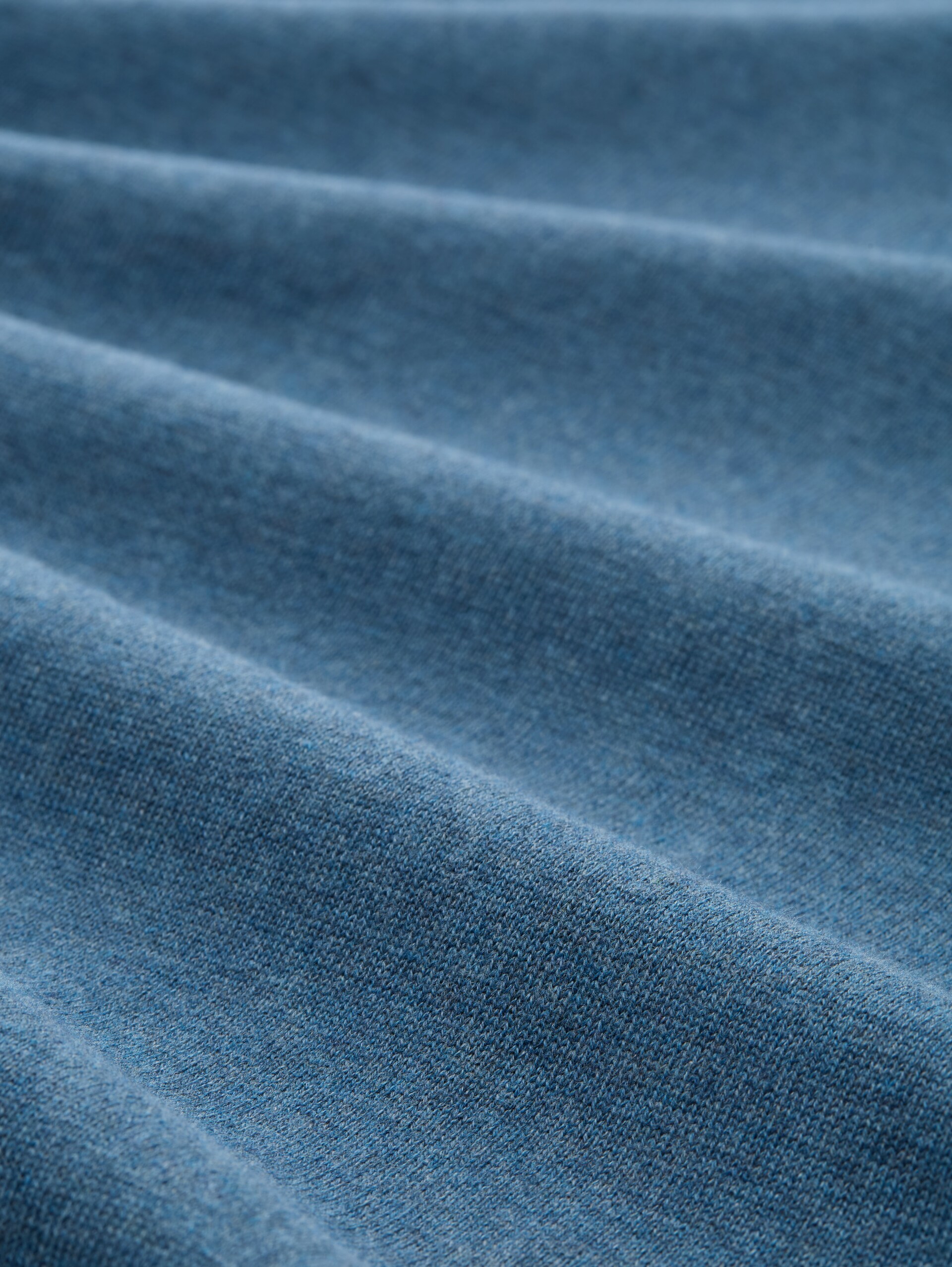 Basic Strickpullover aus Baumwolle - real teal melange - Material-Ansicht