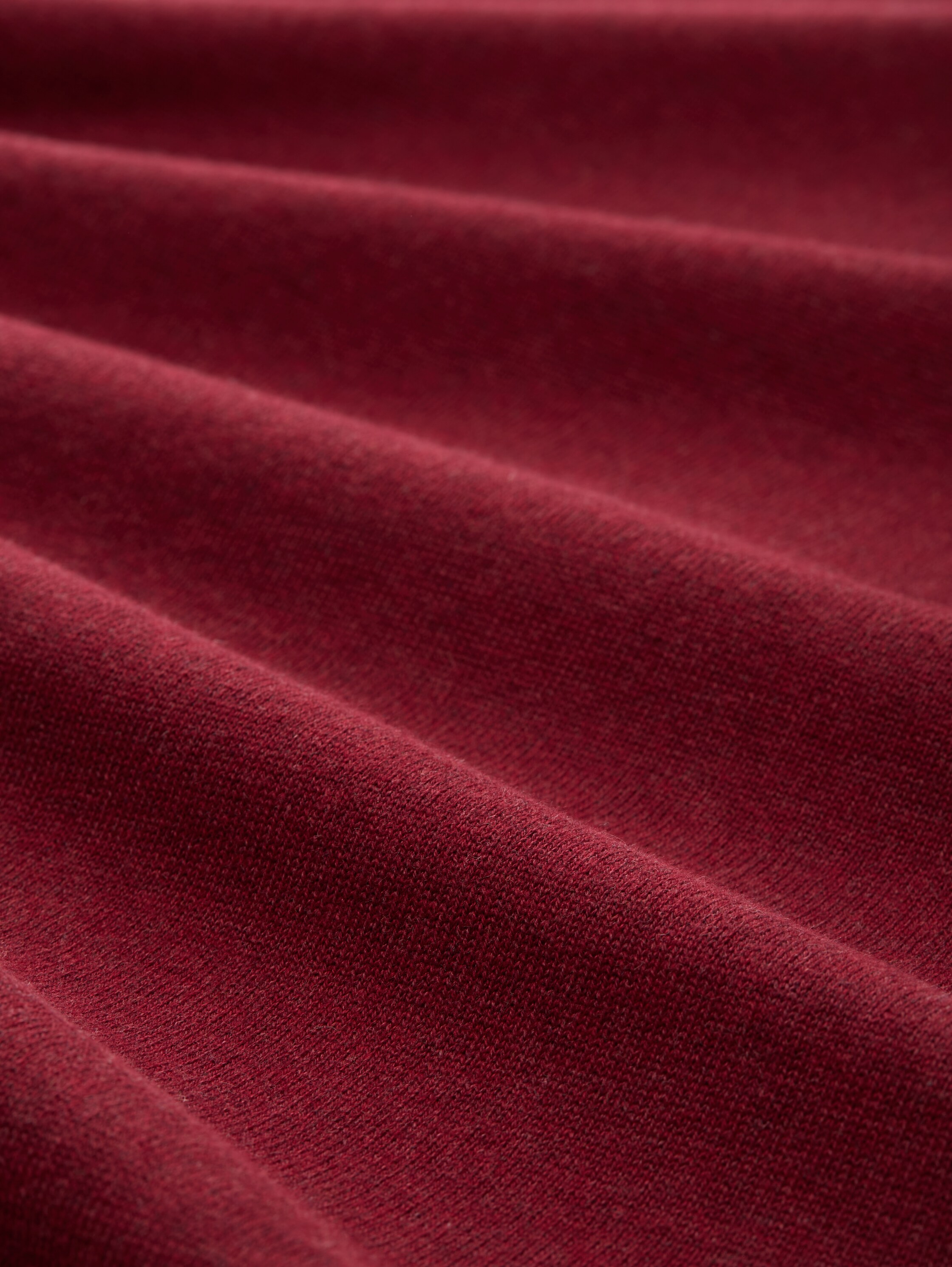 Basic Strickpullover aus Baumwolle - dark samba red melange - Material-Ansicht