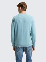 Pull en maille basique en coton - tourmaline melange