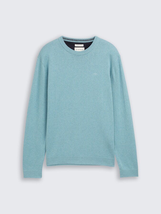 Tom Tailor Gebreide pullover met kabelpatroon in lichtblauw online