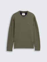 Pull en maille basique en coton - tea leaf melange