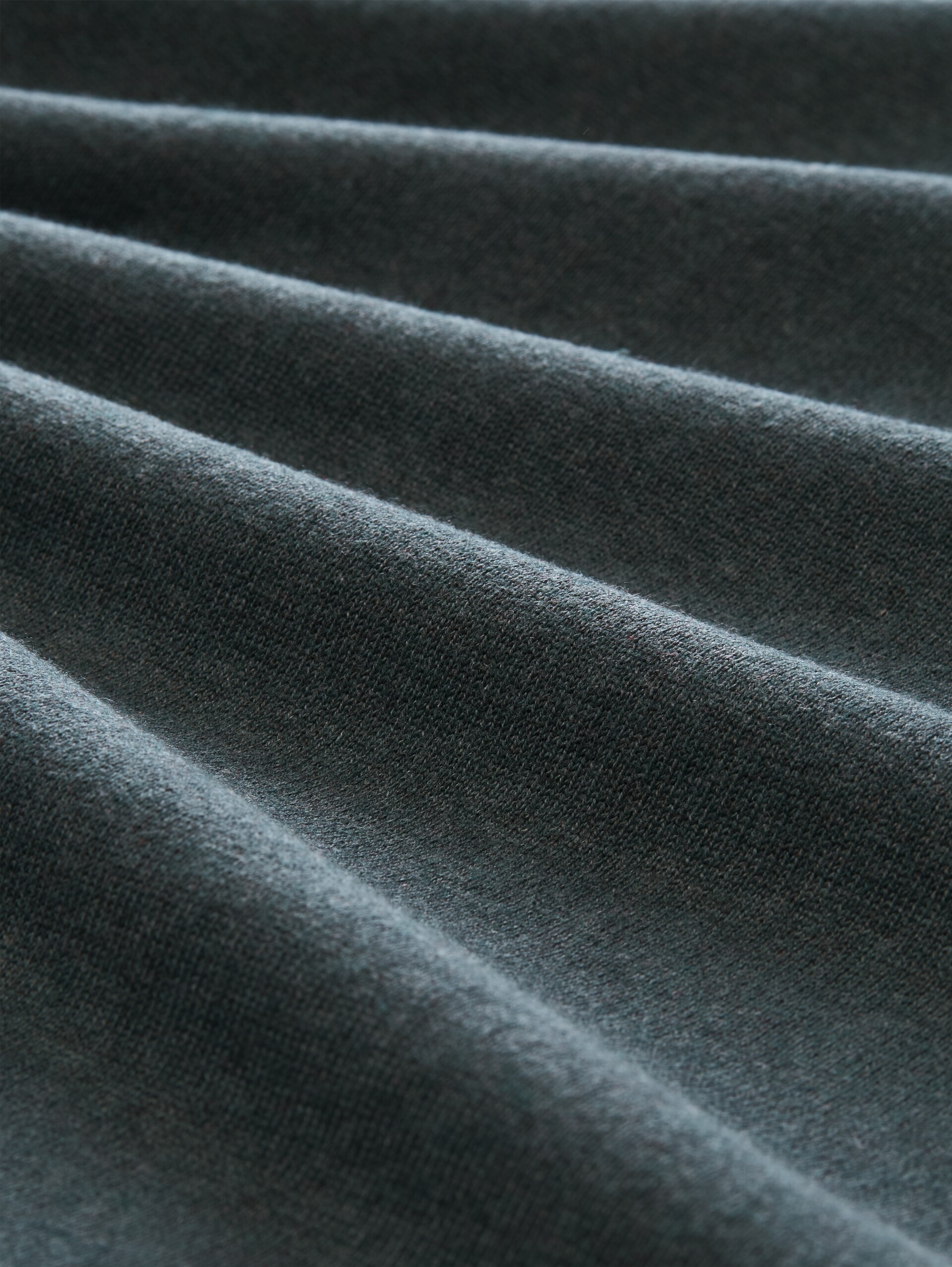 Basic Strickpullover aus Baumwolle - darkest olive melange - Material-Ansicht