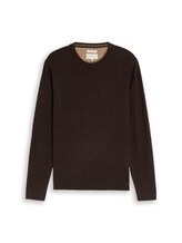 Nicht ausgewählt, Basic Strickpullover aus Baumwolle von Tom Tailor, braun