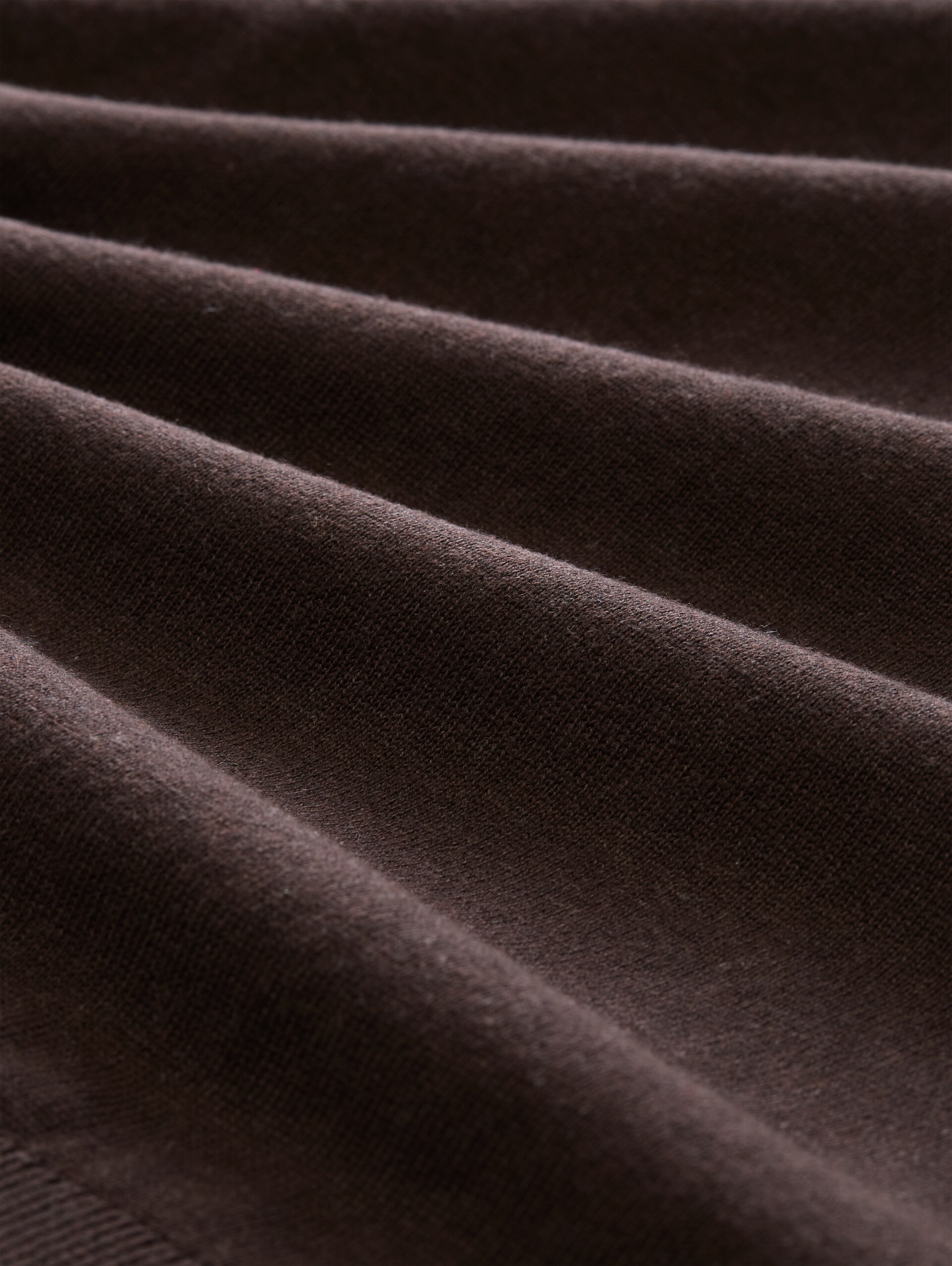 Basic Strickpullover aus Baumwolle - dark chocolate brown melange - Material-Ansicht