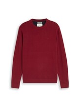 Nicht ausgewählt, Basic Strickpullover aus Baumwolle von Tom Tailor, rot