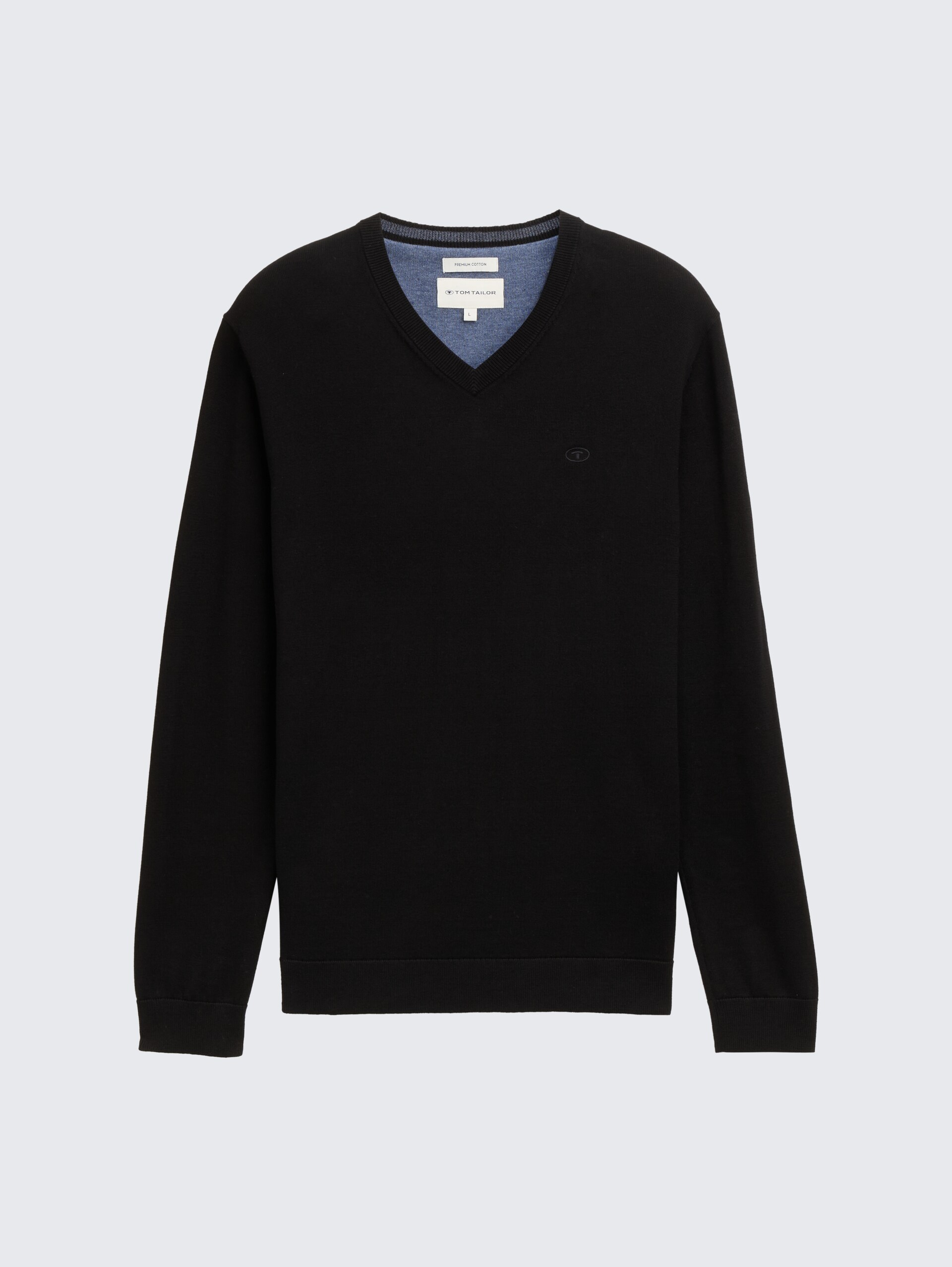 Strickpullover mit V-Ausschnitt - Black