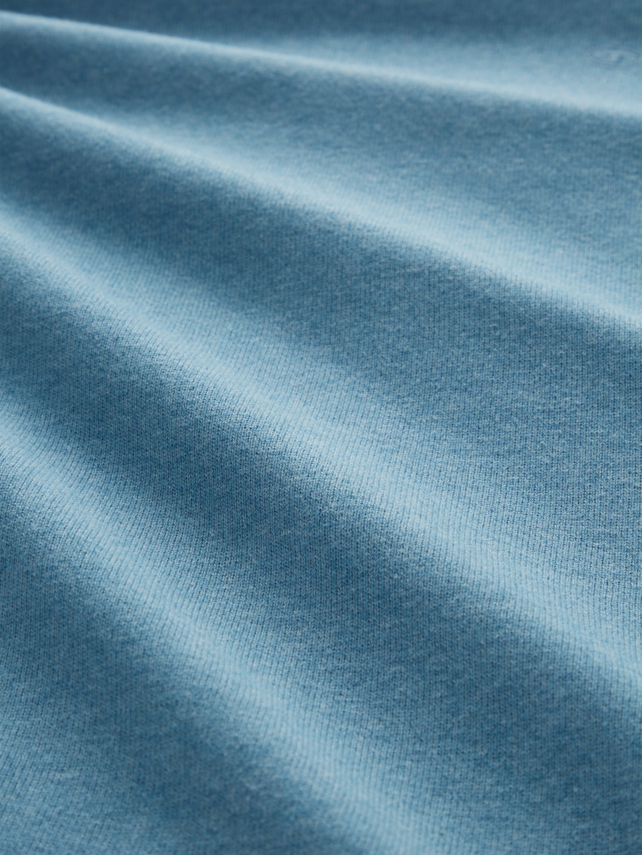 Gebreide trui met V-hals - blue water melange - Materiaalweergave