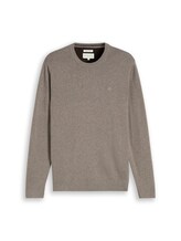Ausgewählt, Basic Strickpullover aus Baumwolle von Tom Tailor, braun
