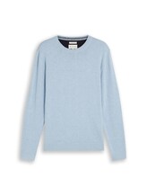 Ausgewählt, Basic Strickpullover aus Baumwolle von Tom Tailor, blau
