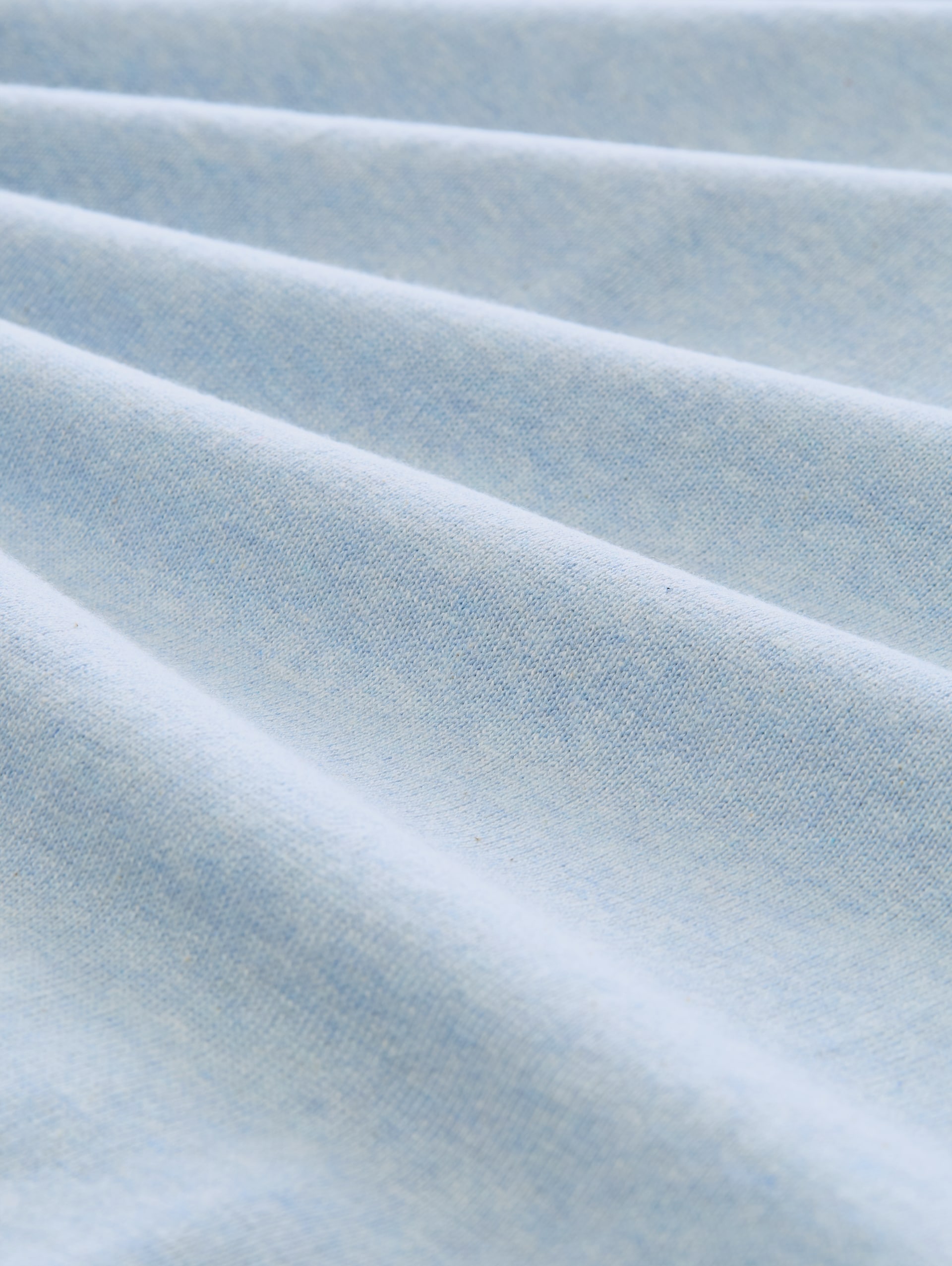 Basic Strickpullover aus Baumwolle - Pale Blue Mélange - Material-Ansicht