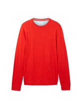 Geselecteerd, Basic katoenen gebreide trui door Tom Tailor, rood