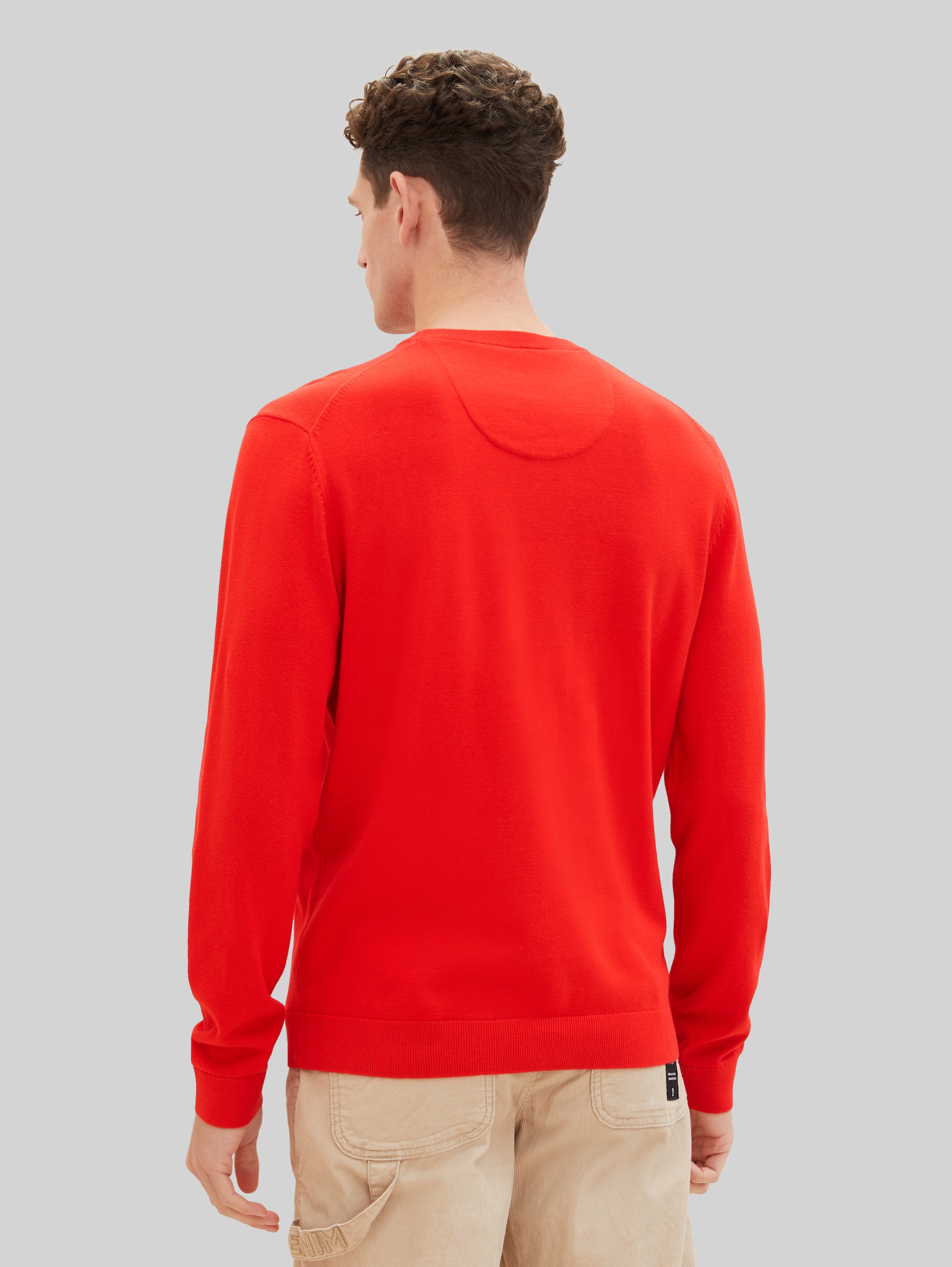 Basic katoenen gebreide trui - Basic Red