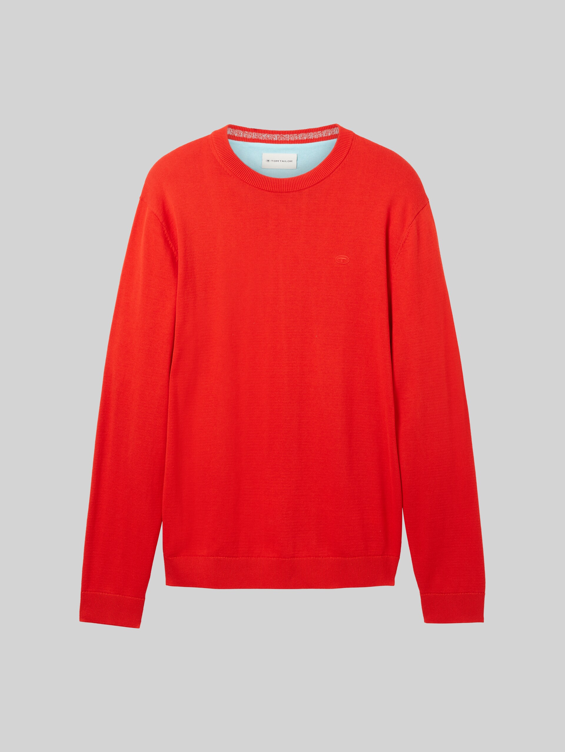 Basic katoenen gebreide trui - Basic Red