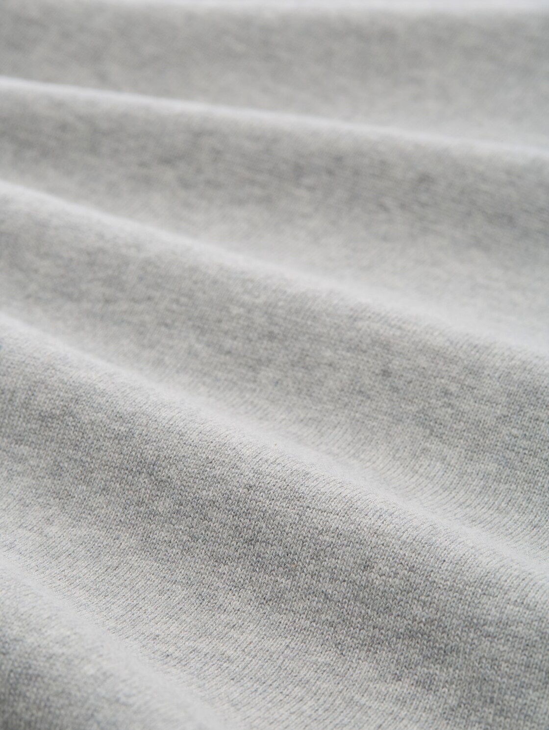 Basic Strickpullover aus Baumwolle - Light Soft Grey Melange - Material-Ansicht