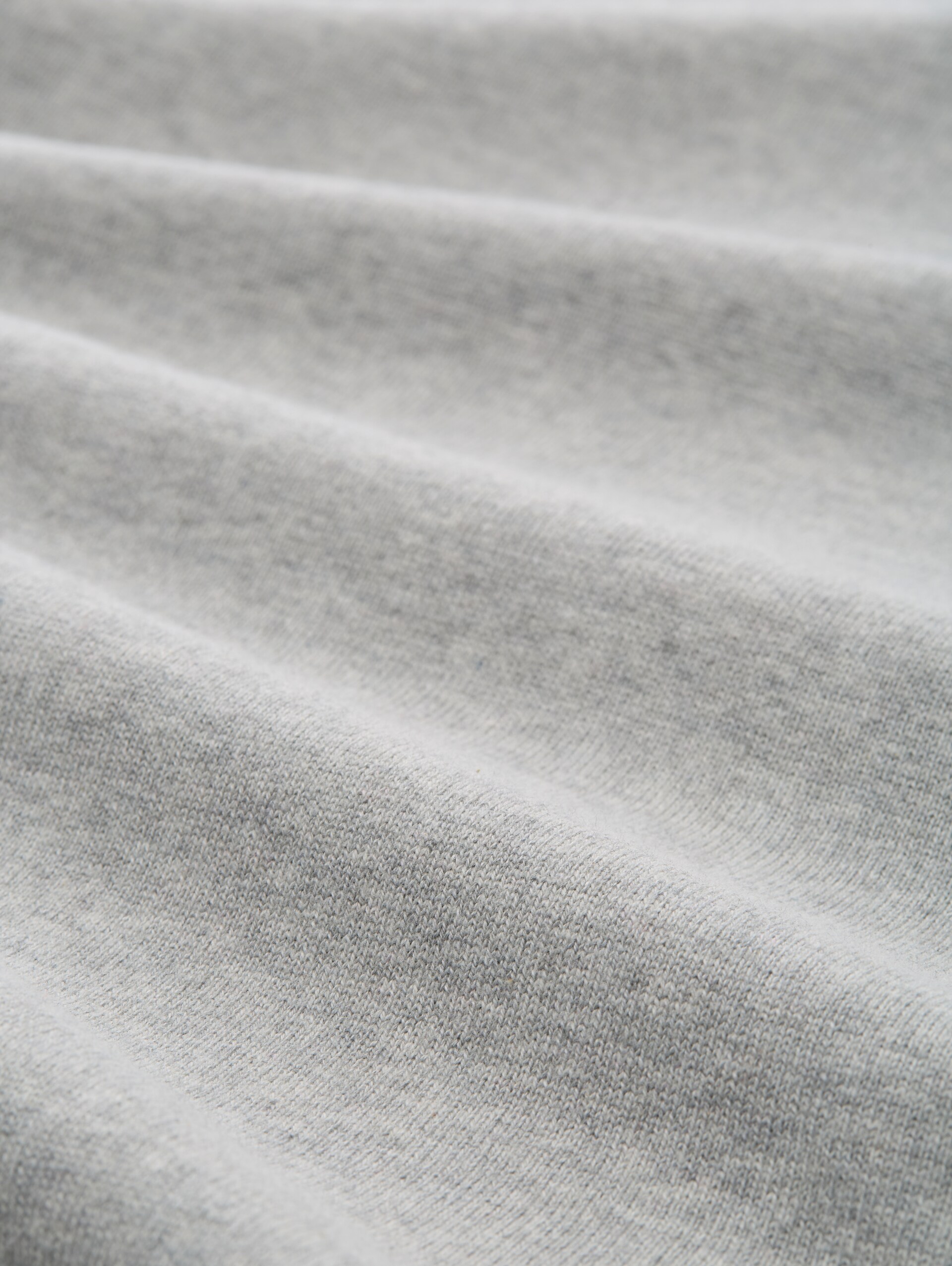Basic Strickpullover aus Baumwolle - Light Soft Grey Melange - Material-Ansicht