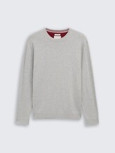 Pull en maille basique en coton - Light Soft Grey Melange