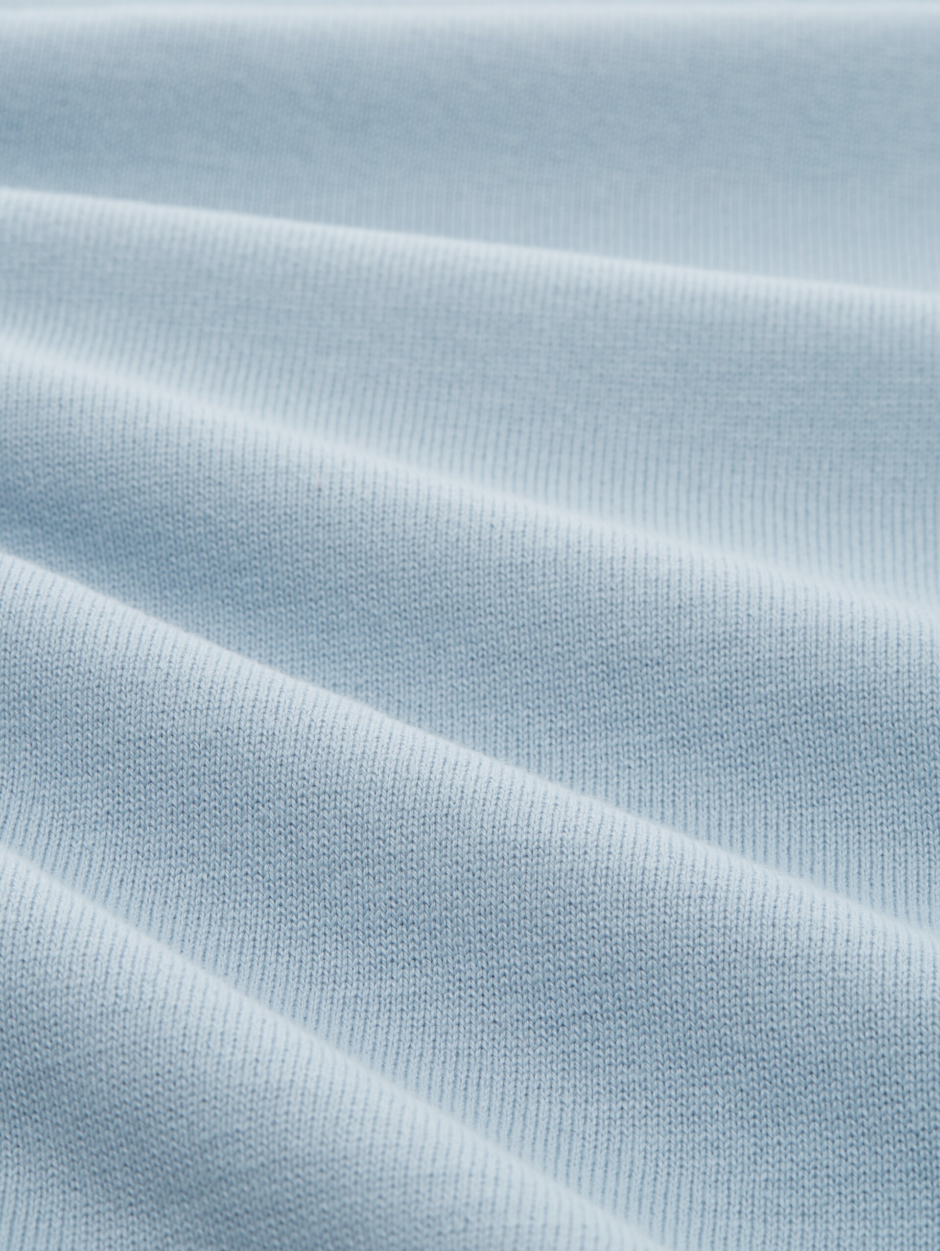 Basic katoenen gebreide trui - Foggy Blue - Materiaalweergave