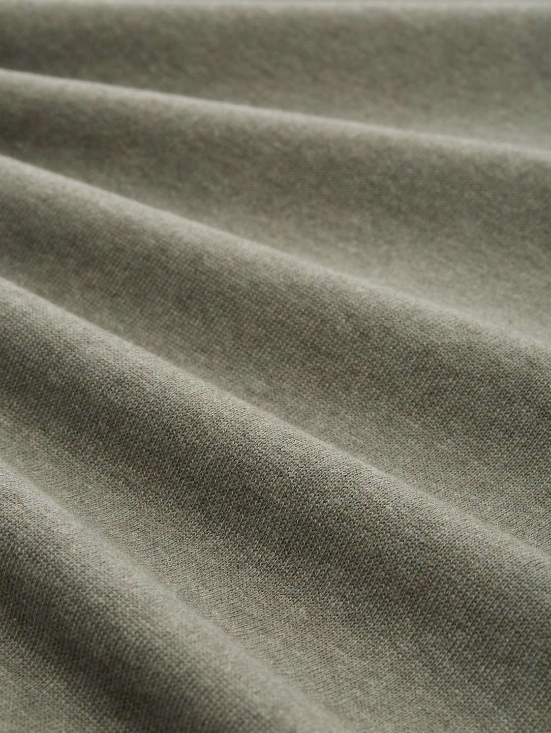 Basic Strickpullover aus Baumwolle - greyish shadow olive melange - Material-Ansicht