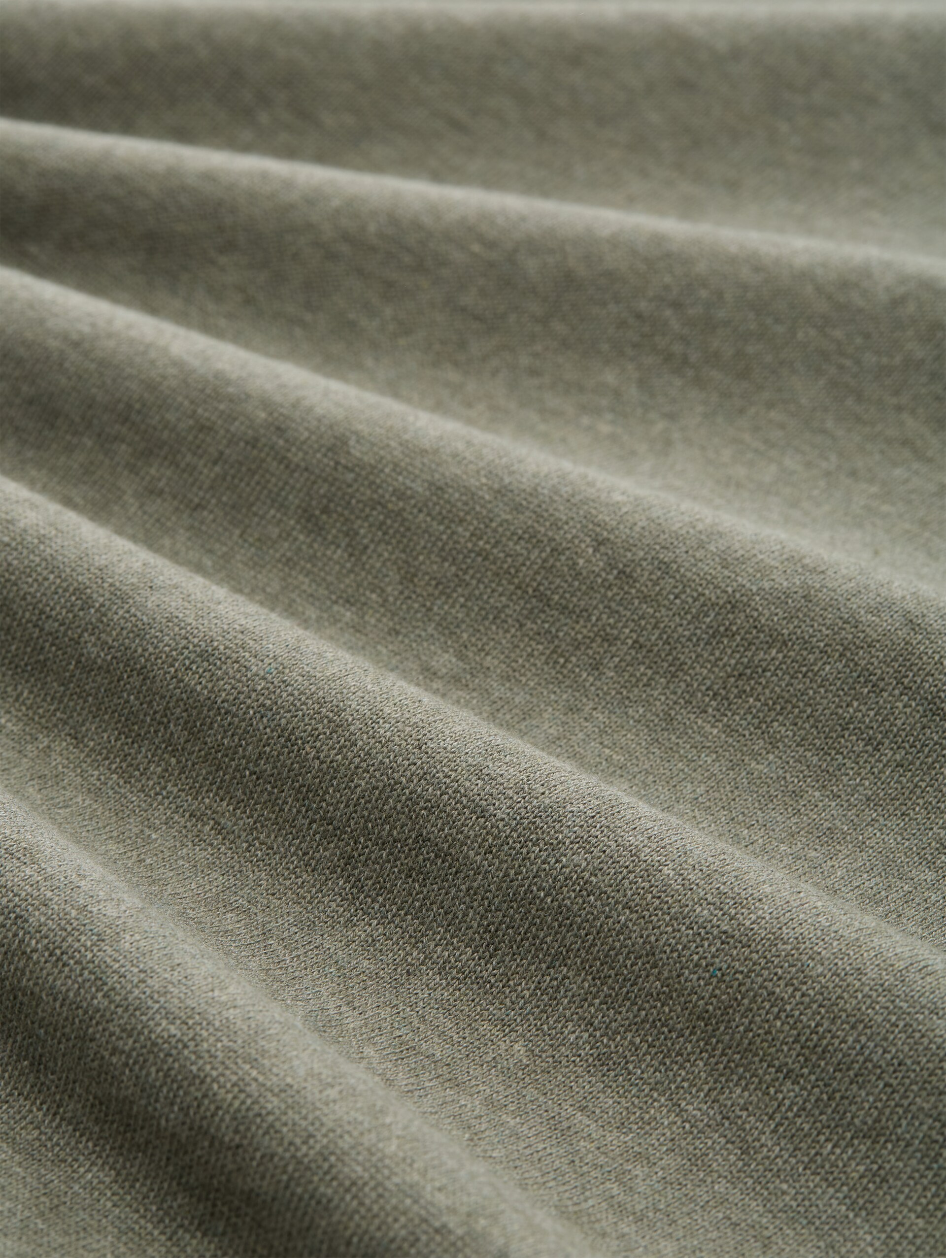 Basic Strickpullover aus Baumwolle - greyish shadow olive melange - Material-Ansicht