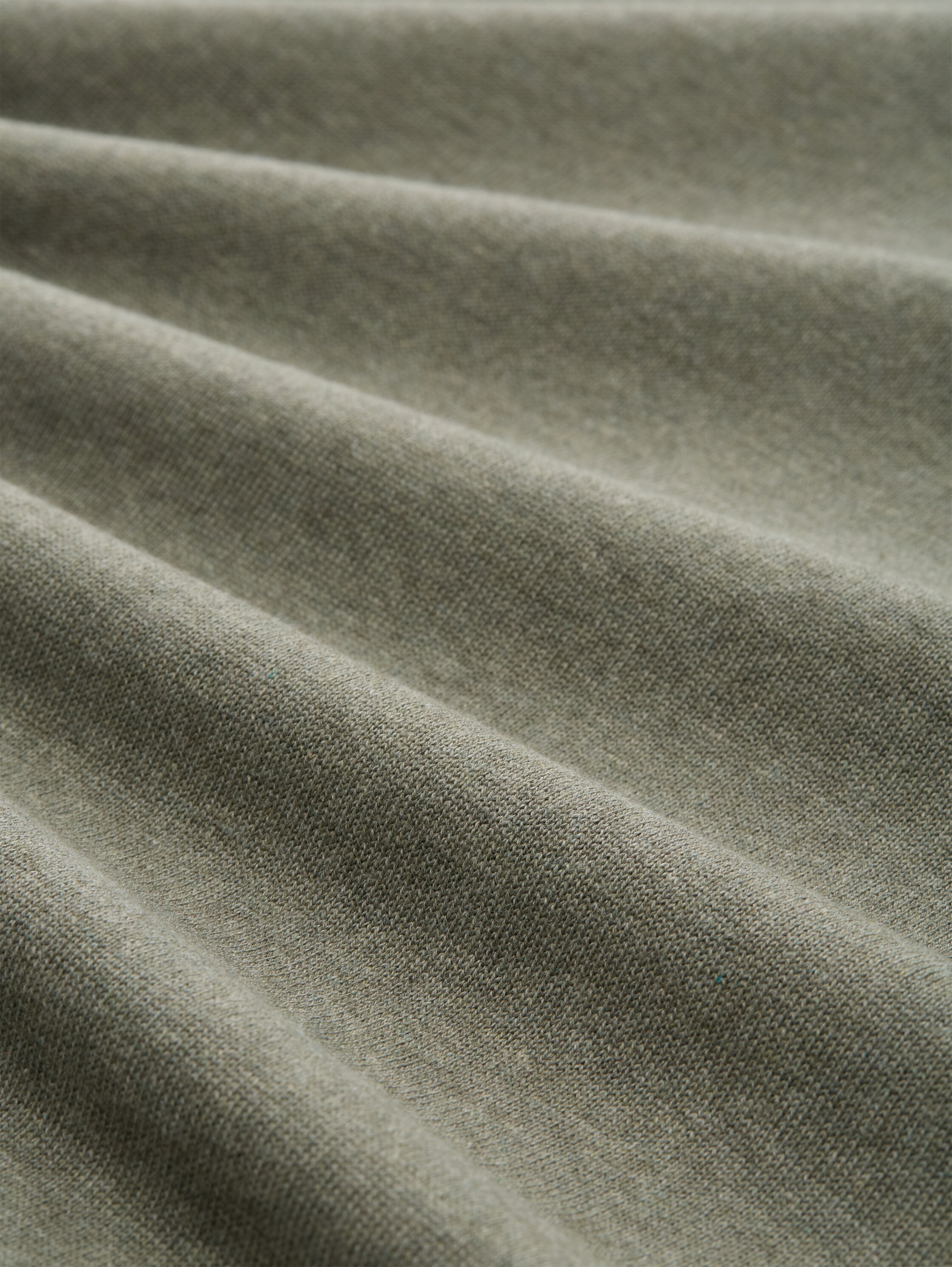 Basic gebreide trui van katoen - greyish shadow olive melange - Materiaalweergave