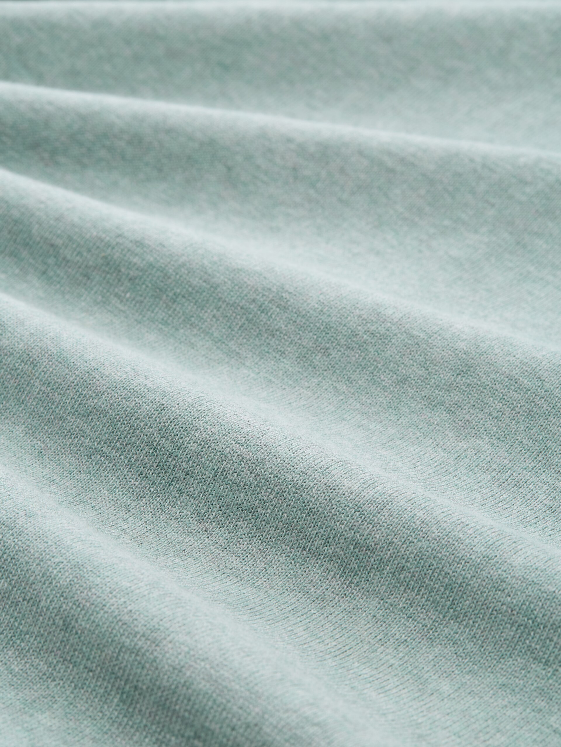 Basic gebreide trui van katoen - dark smoke green melange - Materiaalweergave