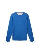 Niet geselecteerd, Basic katoenen gebreide trui door Tom Tailor, blauw
