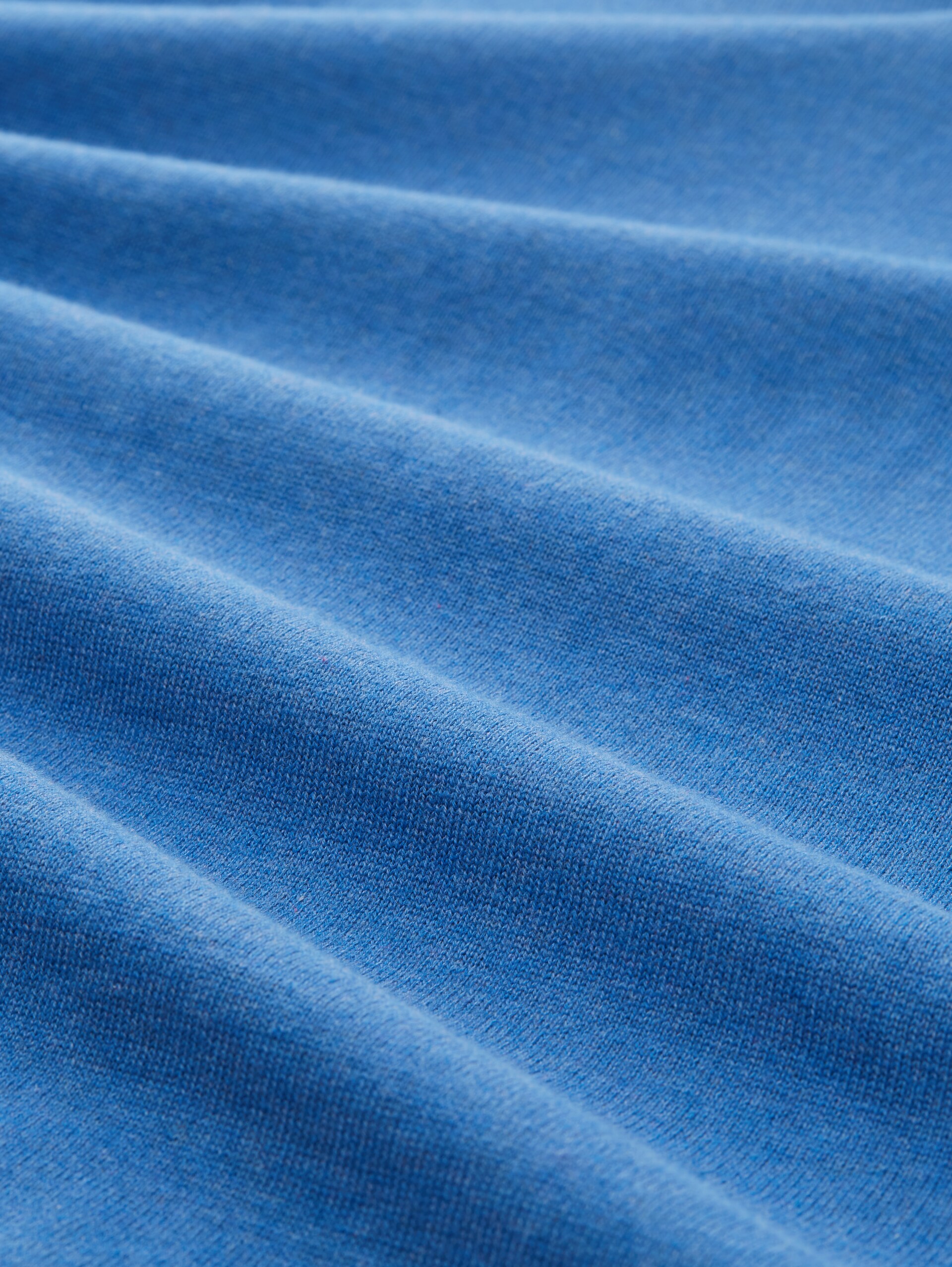 Basic katoenen gebreide trui - sure blue melange - Materiaalweergave