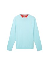 Niet geselecteerd, Basic katoenen gebreide trui door Tom Tailor, blauw