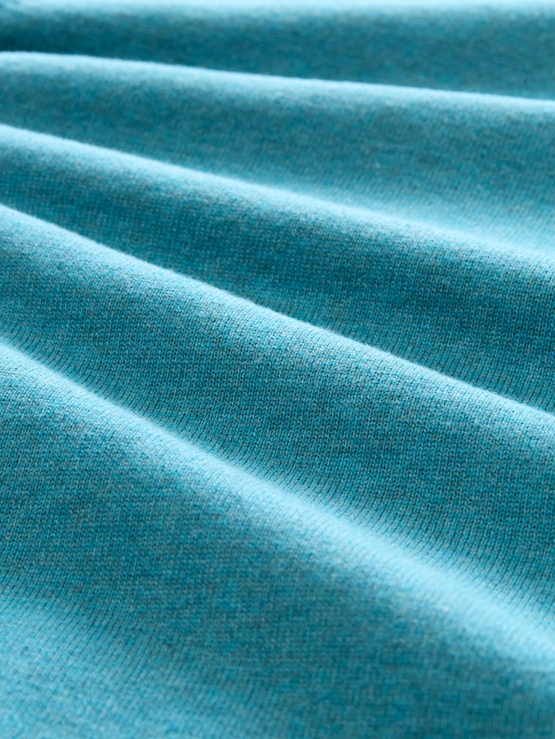 Pull en coton basique - bright teal melange - Vue de la matière