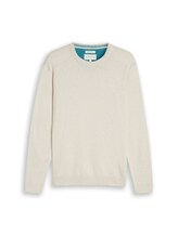 Sélectionné, Pull en maille basique en coton par Tom Tailor, blanc