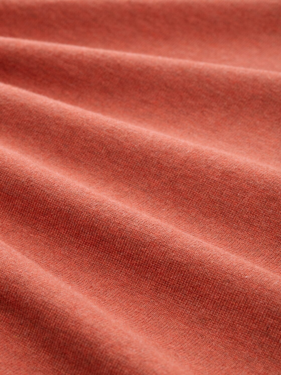 Basic Strickpullover aus Baumwolle - rust red melange - Material-Ansicht