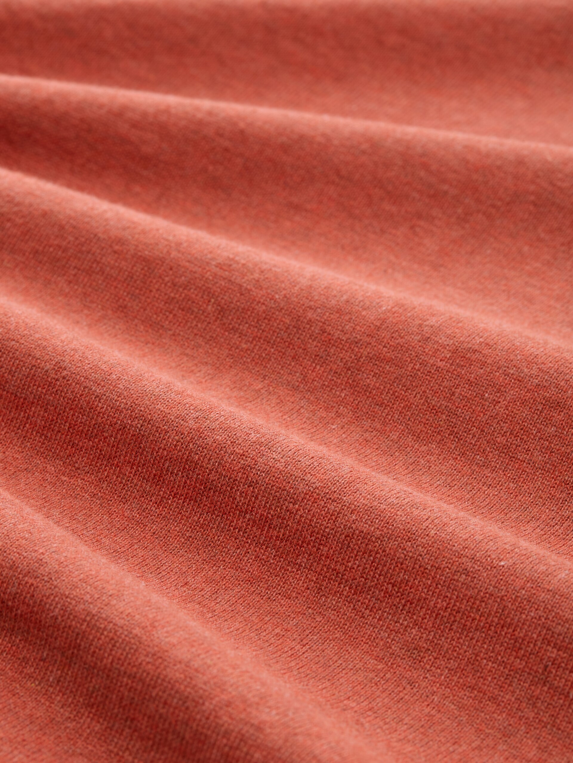 Basic knitted jumper in cotton - rust red melange - Material view