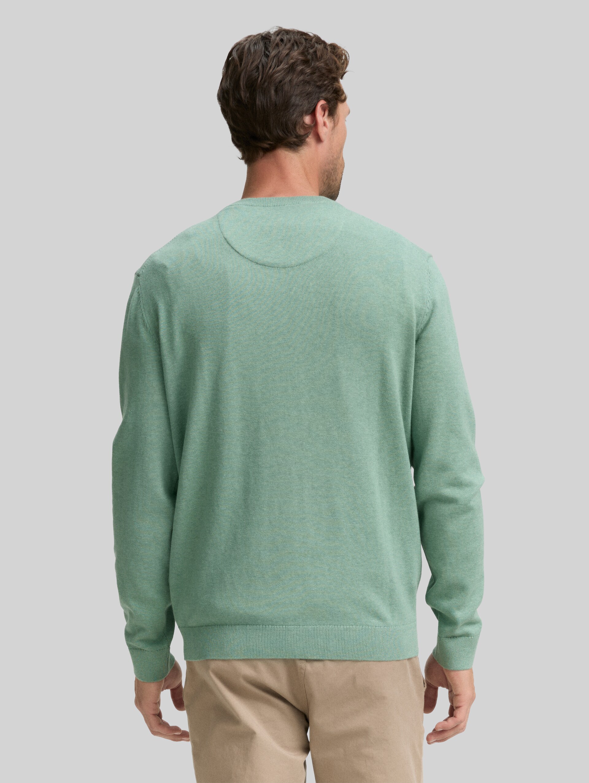 Pull en coton basique - dust green melange