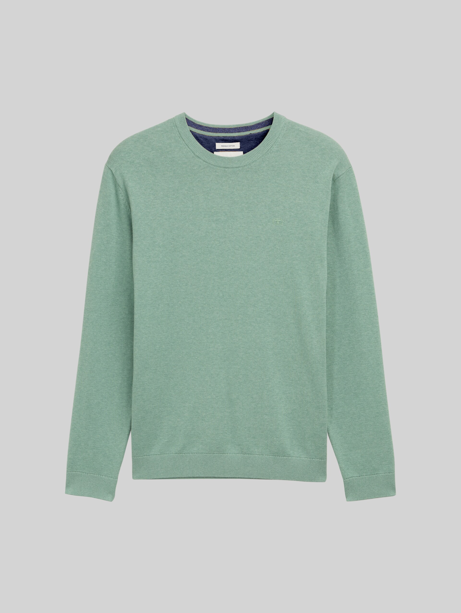 Pull en coton basique - dust green melange