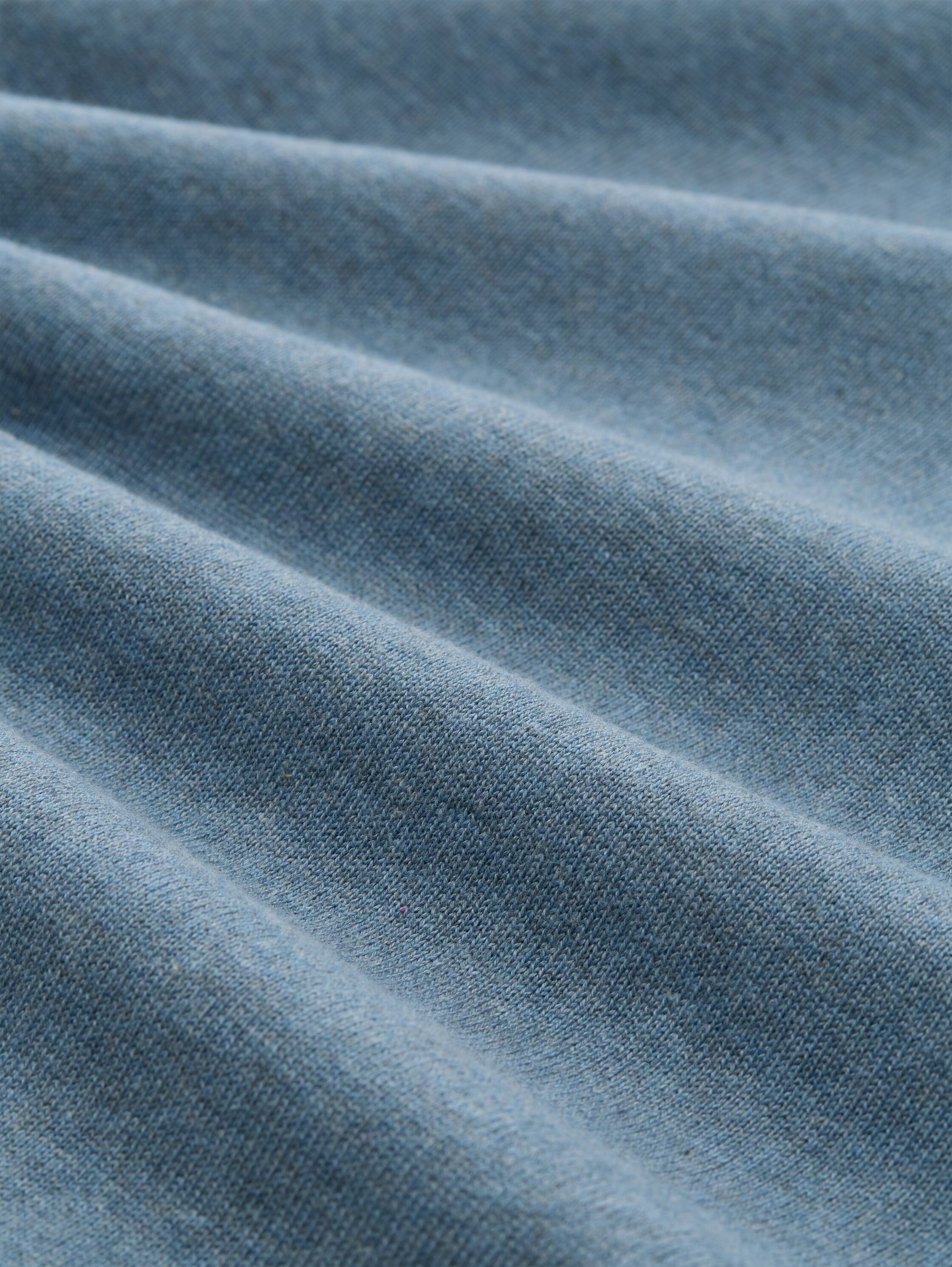 Basic Strickpullover aus Baumwolle - faded blue melange - Material-Ansicht