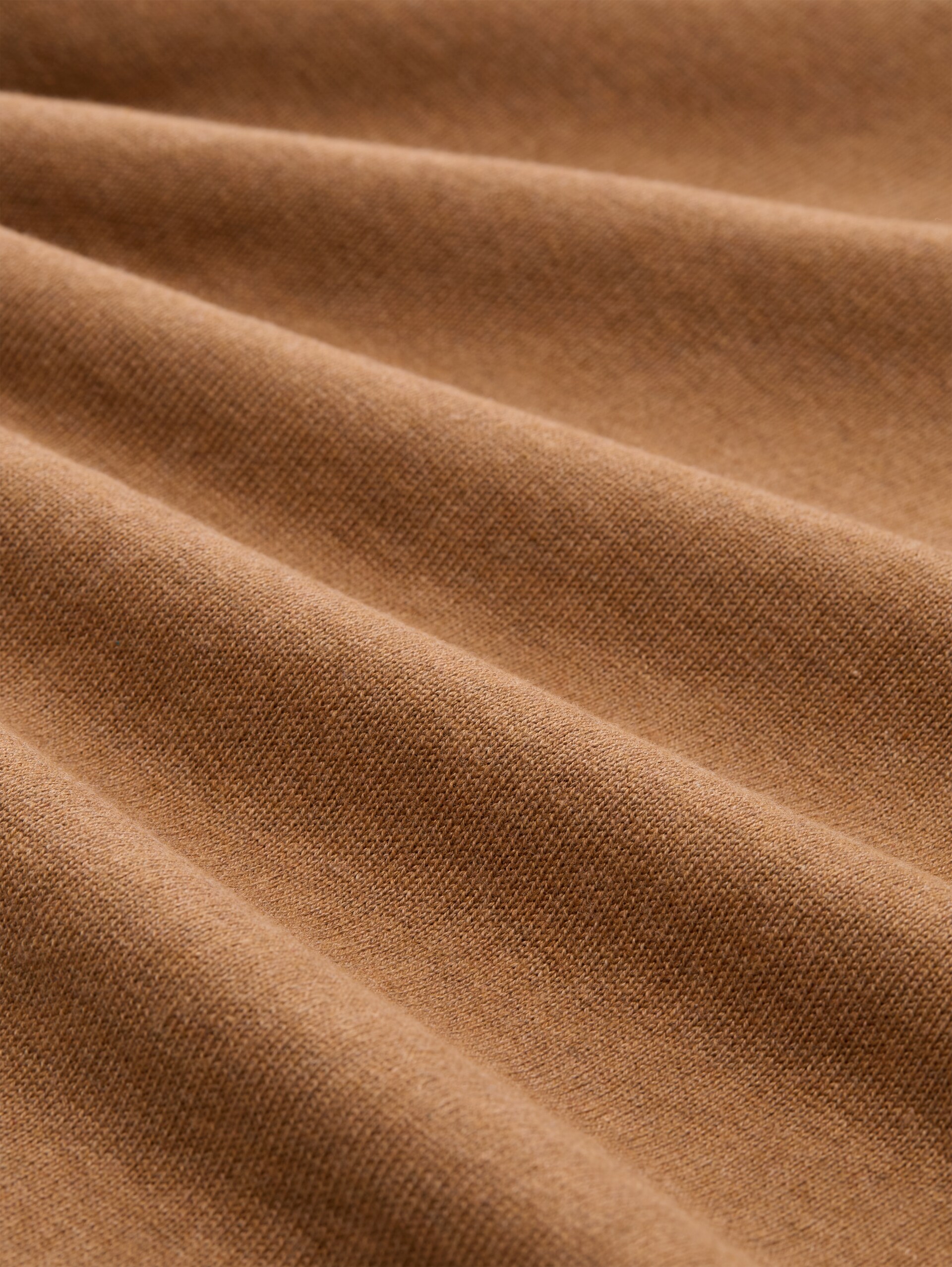 Basic Strickpullover aus Baumwolle - mid brown melange - Material-Ansicht
