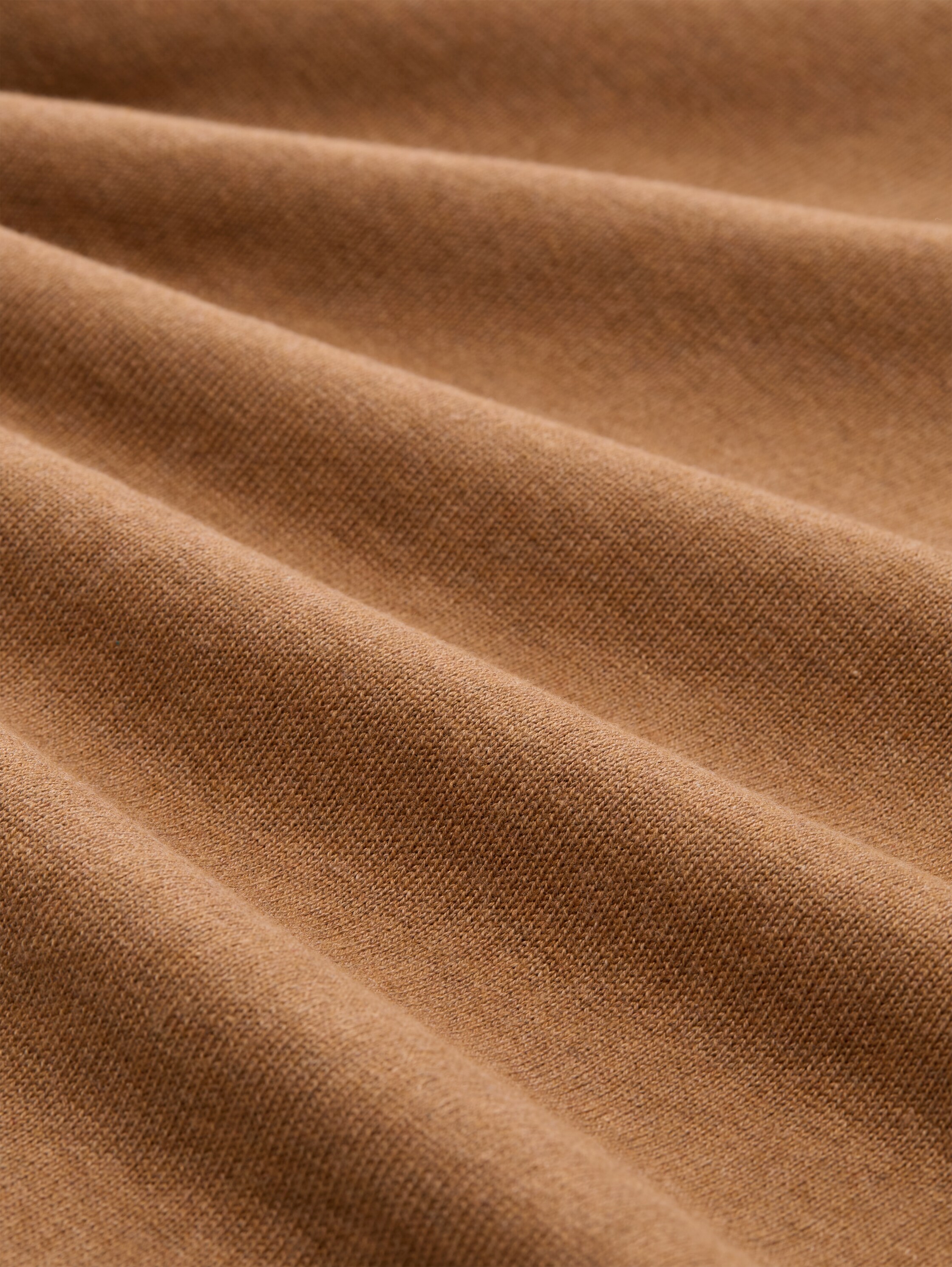 Basic Strickpullover aus Baumwolle - mid brown melange - Material-Ansicht