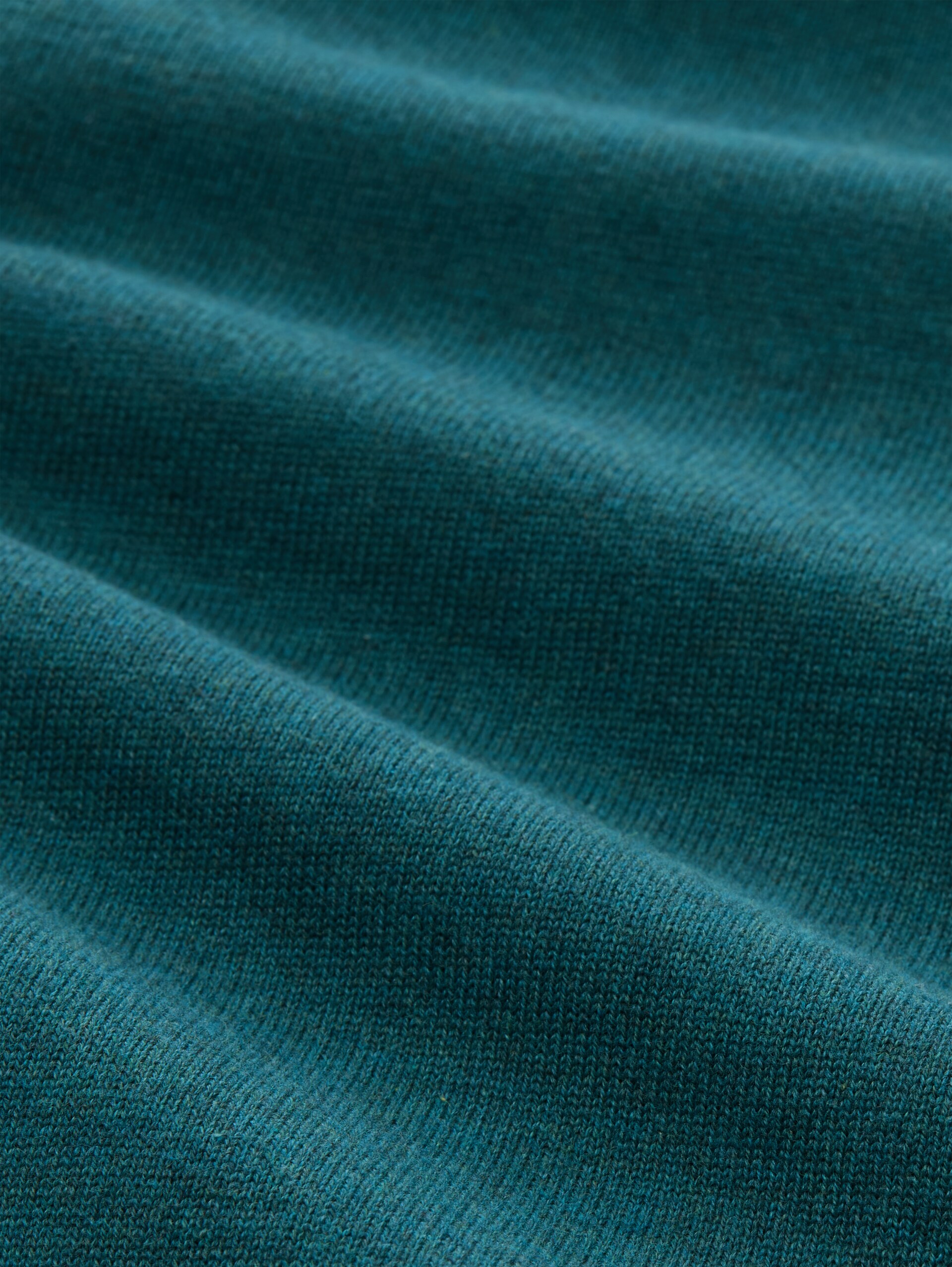 Basic Strickpullover aus Baumwolle - classic petrol melangee - Material-Ansicht