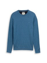 Nicht ausgewählt, Basic Strickpullover aus Baumwolle von Tom Tailor, blau