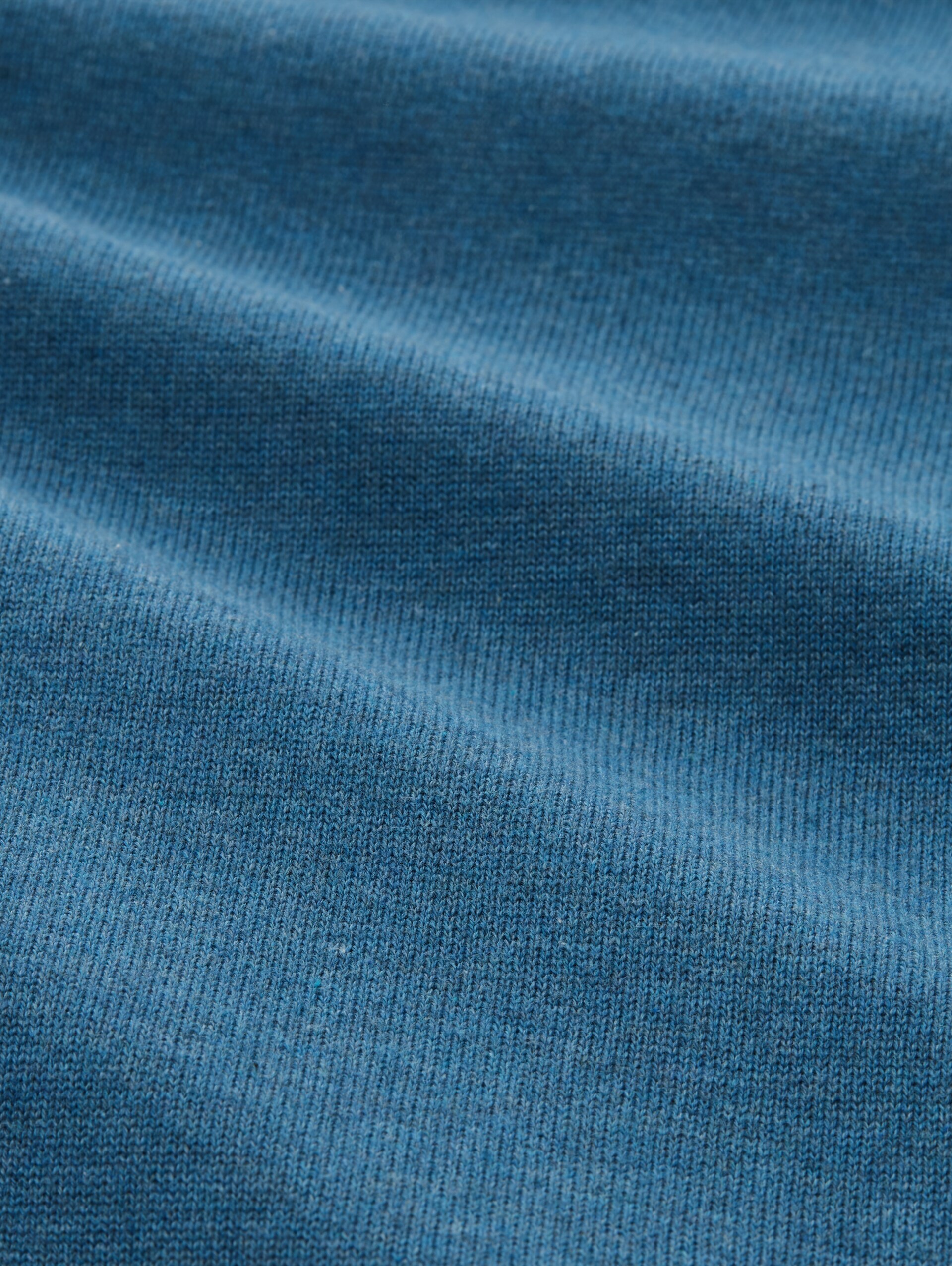 Basic Strickpullover aus Baumwolle - marine blue melange - Material-Ansicht