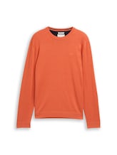 Ausgewählt, Basic Strickpullover aus Baumwolle von Tom Tailor, rot