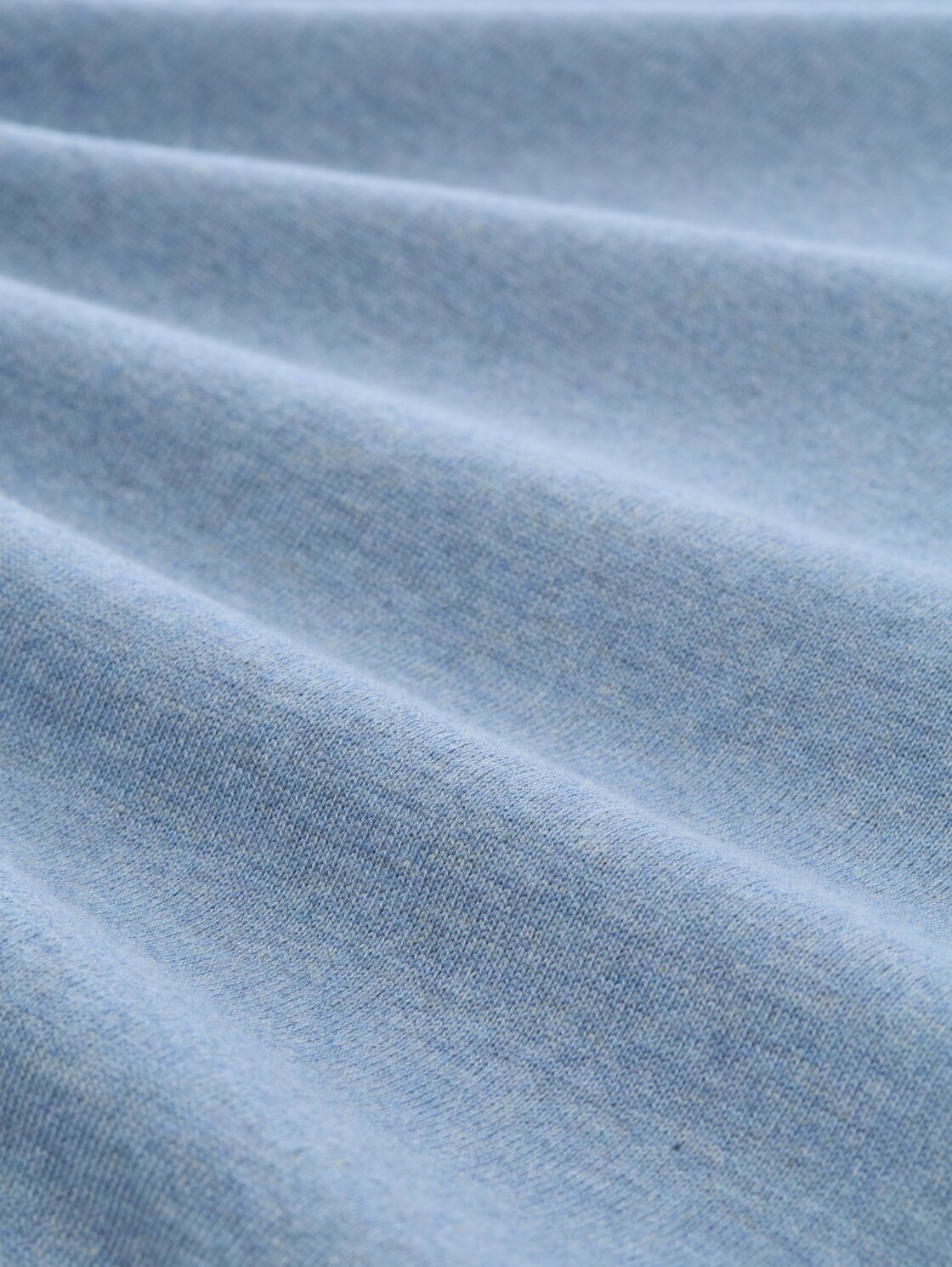 Basic Strickpullover aus Baumwolle - mountain spring blue melange - Material-Ansicht