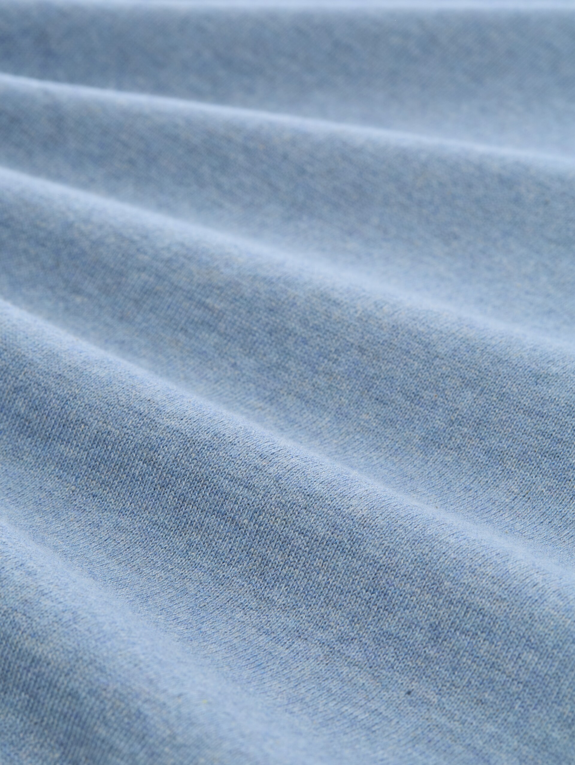Basic Strickpullover aus Baumwolle - mountain spring blue melange - Material-Ansicht