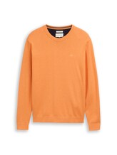 Nicht ausgewählt, Basic Strickpullover aus Baumwolle von Tom Tailor, orange