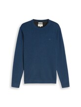 Non sélectionné, Pull en maille basique en coton par Tom Tailor, bleu