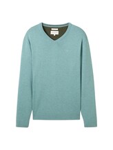 Selected, Cotton V-neck jumper by Tom Tailor, blue