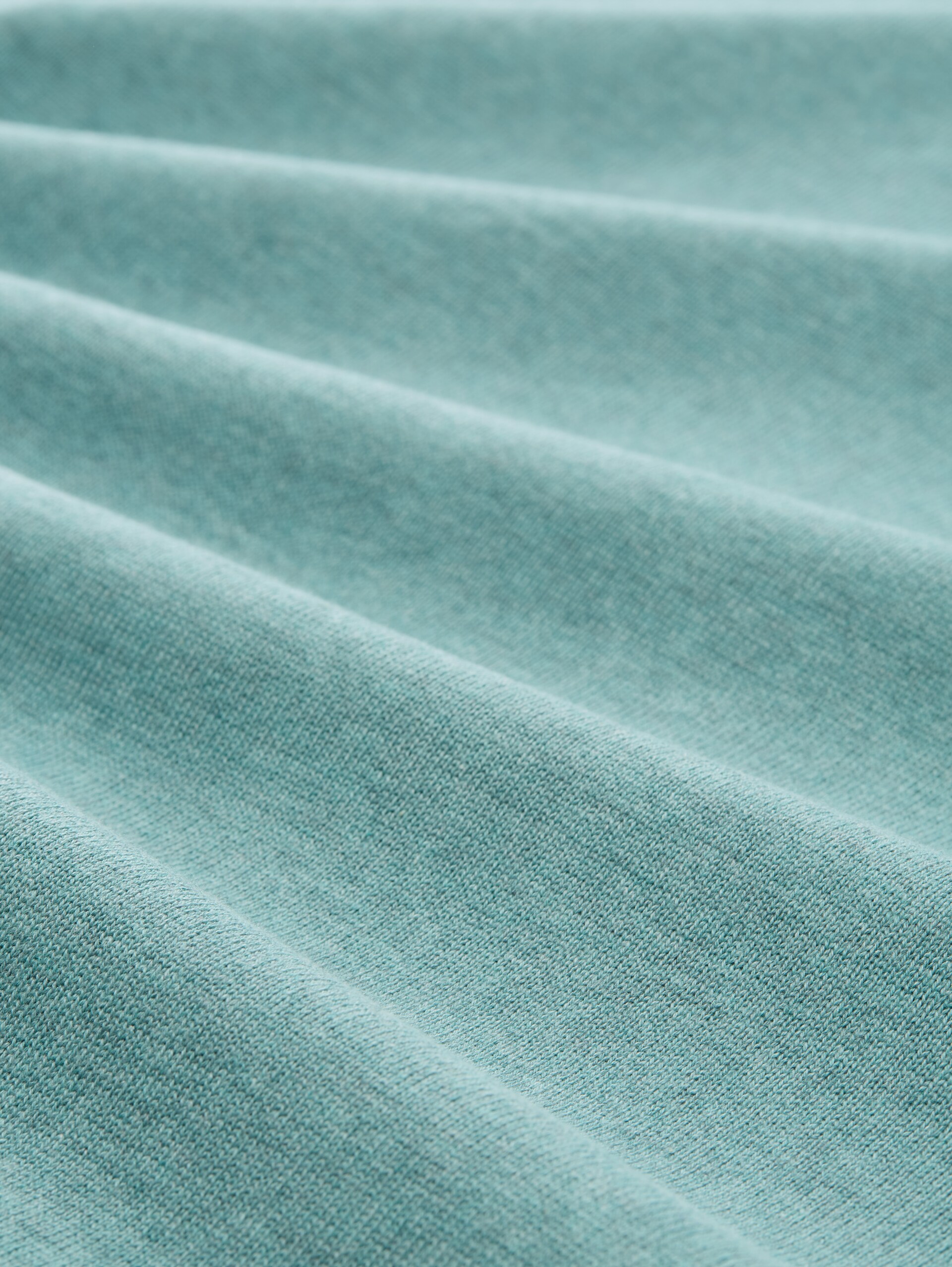 Cotton V-neck jumper - Mineral Stone Blue Melange - Material view