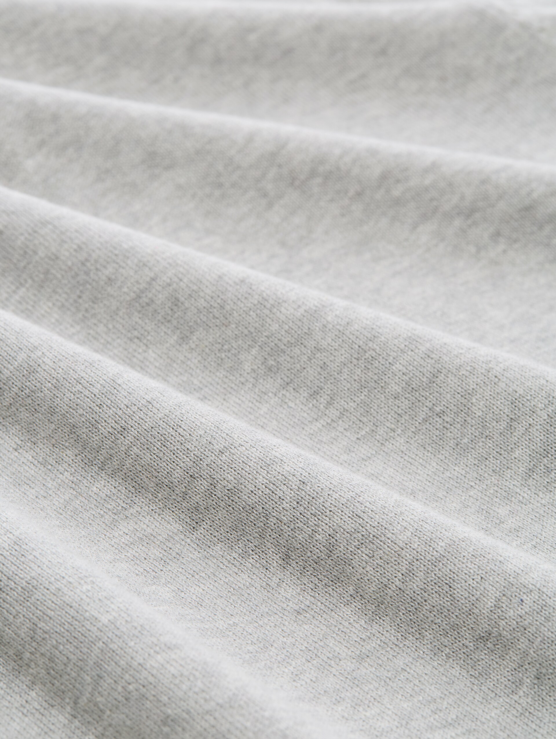 Strickpullover mit V-Ausschnitt aus Baumwolle - Light Soft Grey Melange - Material-Ansicht