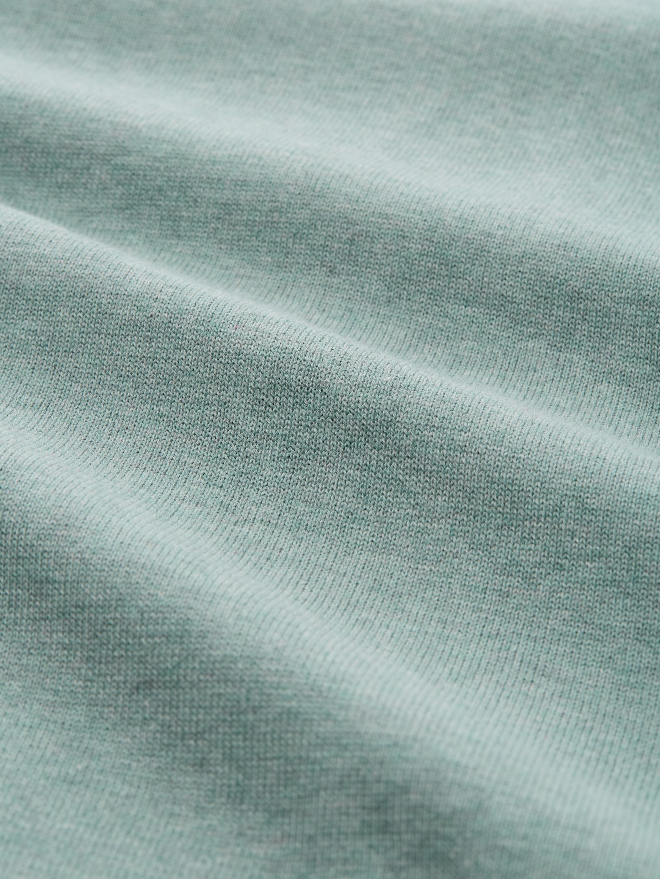 Gebreide trui met V-hals van katoen - dark_smoke_green_melange - 